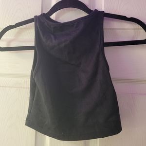 Muscle Shirt Black Small Crop Tank